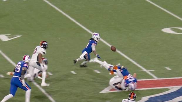 Bills running back James Cook recovers his own fumble vs. the Broncos